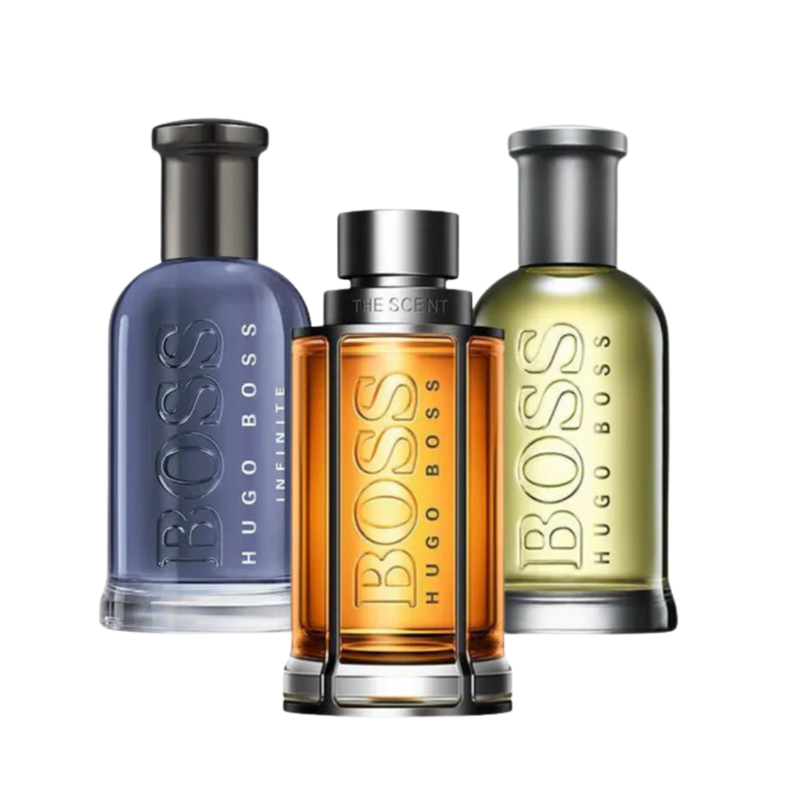 3 parfums BOSS THE SCENT, BOSS BOTTLED et BOTTLED INFINITE