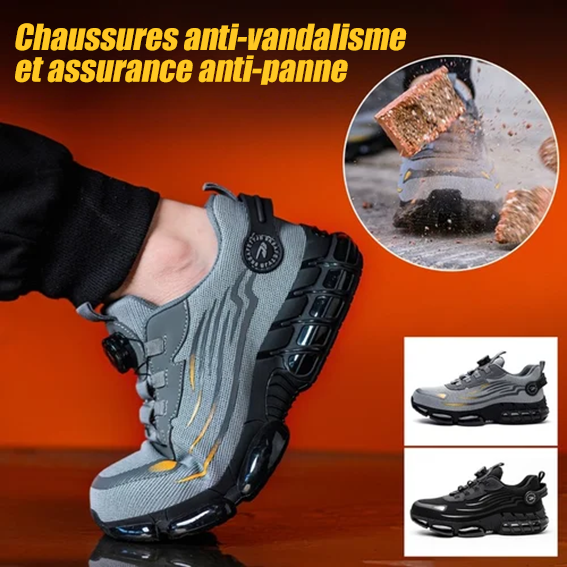 Nouvelles Chaussures De Décurité Avec Boutons Rotatifs, Antichocs Et Antiperforation